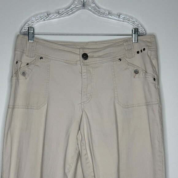 Venezia Off White Beige stretch plus size jeans - Picture 2 of 6